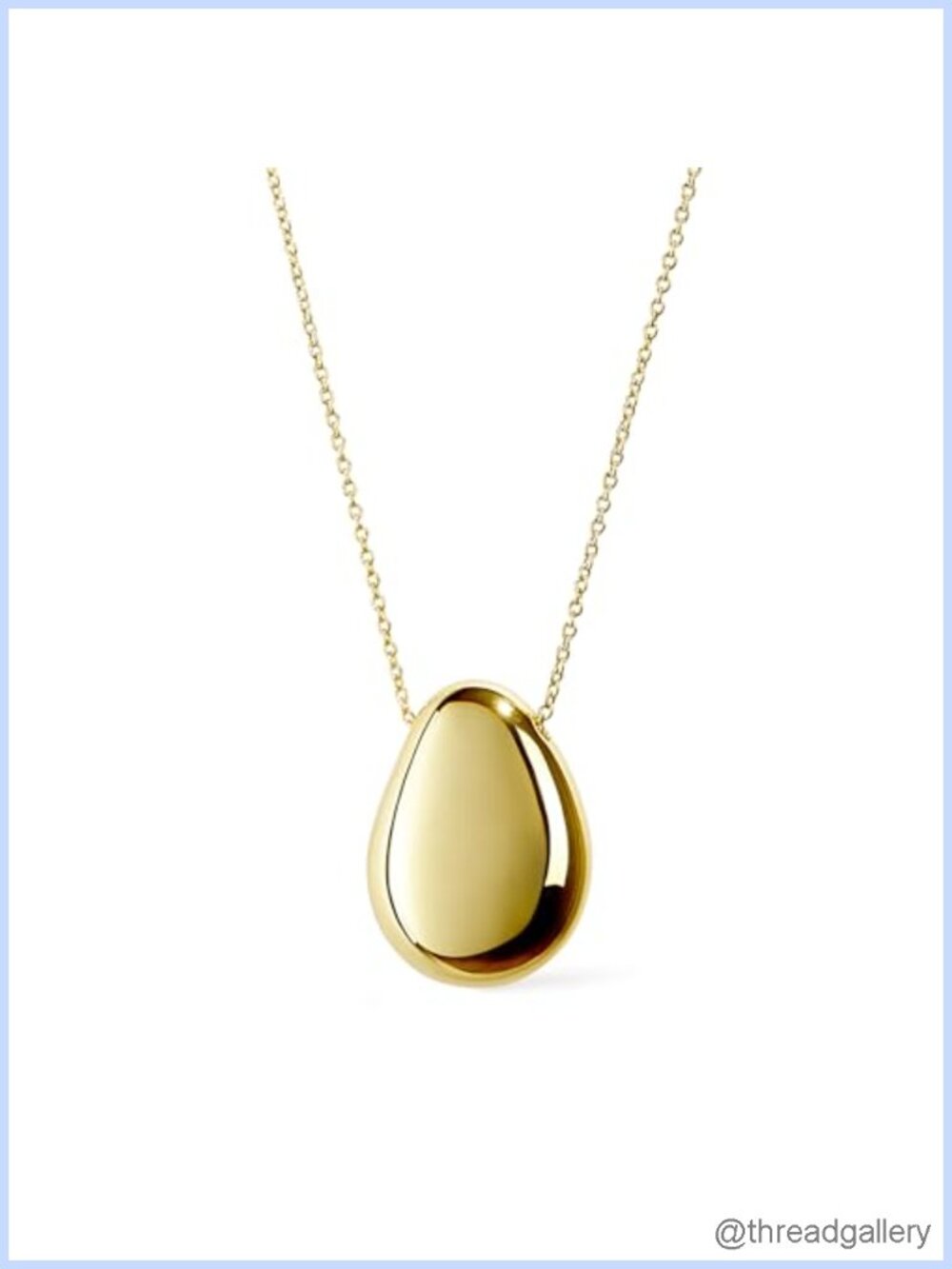 Ana Luisa Pebble Pendant Necklace 14K Gold Plated Teardrop Lobster Clasp
